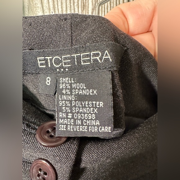 Etcetera Charcoal Gray Trousers Sz 8 - Picture 3 of 4